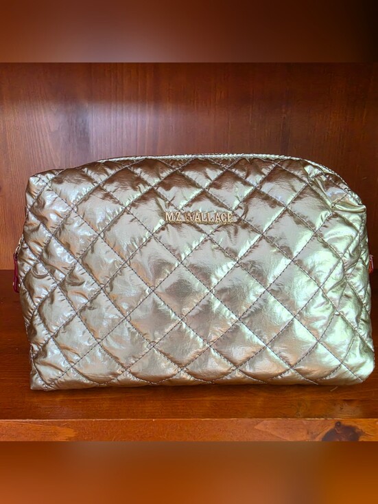 MZ Wallace Handbags - MZ Wallace Metallic Gold Quilted Medium Pouch Bag